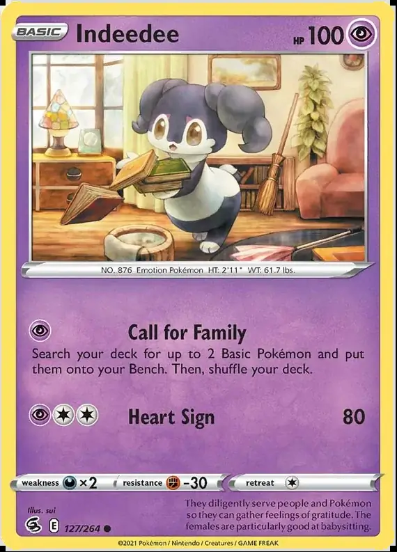 Indeedee Pokemon card from Fusion Strike