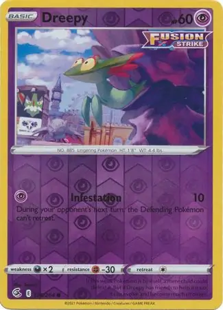 Dreepy Reverse Holo Pokemon card from Fusion Strike