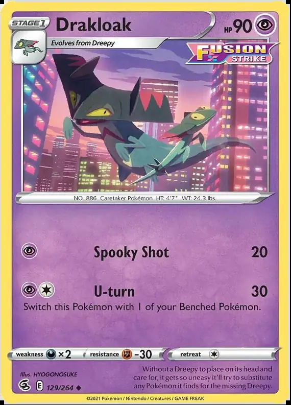 Drakloak Pokemon card from Fusion Strike