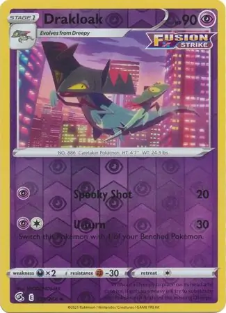 Drakloak Reverse Holo Pokemon card from Fusion Strike