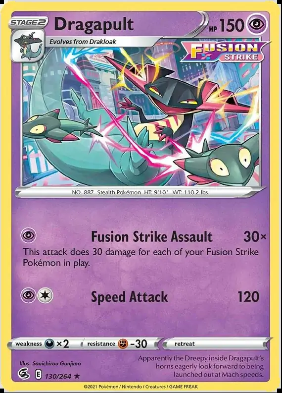 Dragapult Pokemon card from Fusion Strike