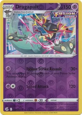Dragapult Reverse Holo Pokemon card from Fusion Strike