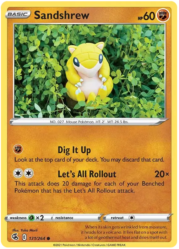 Sandshrew Pokemon card from Fusion Strike