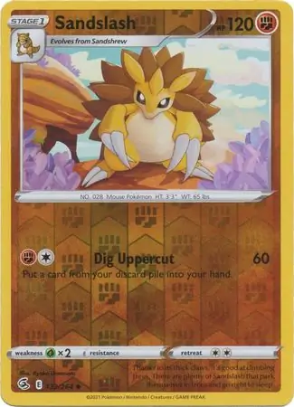 Sandslash Reverse Holo Pokemon card from Fusion Strike