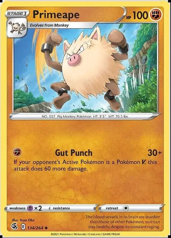 Primeape Pokemon card from Fusion Strike