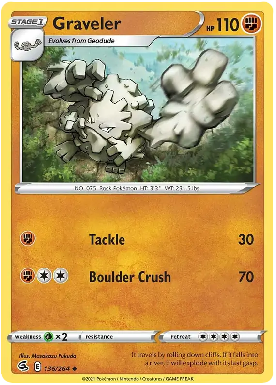 Graveler Pokemon card from Fusion Strike
