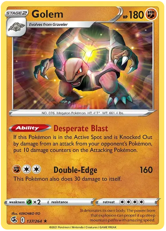Golem Pokemon card from Fusion Strike