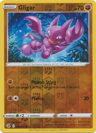 Gligar Reverse Holo Pokemon card from Fusion Strike