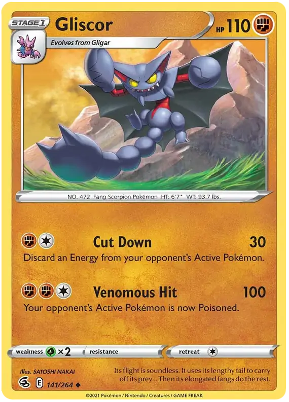 Gliscor Pokemon card from Fusion Strike