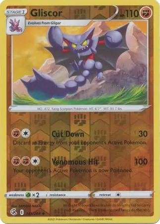 Gliscor Reverse Holo Pokemon card from Fusion Strike