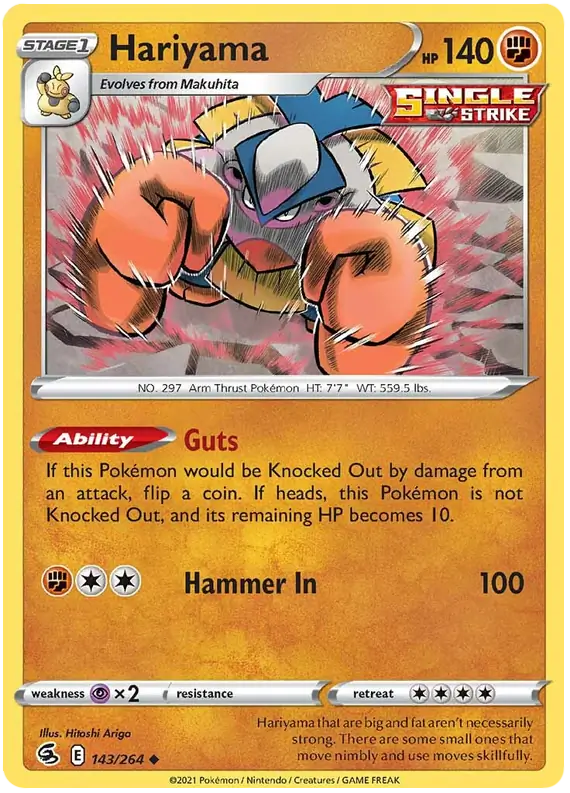 Hariyama Pokemon card from Fusion Strike