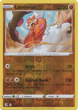 Landorus Reverse Holo Pokemon card from Fusion Strike