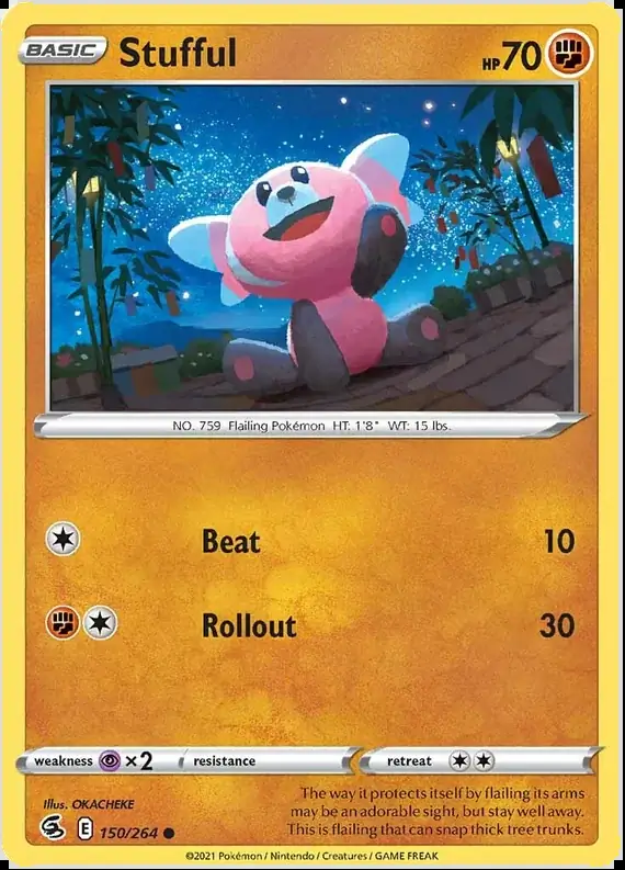 Stufful Pokemon card from Fusion Strike