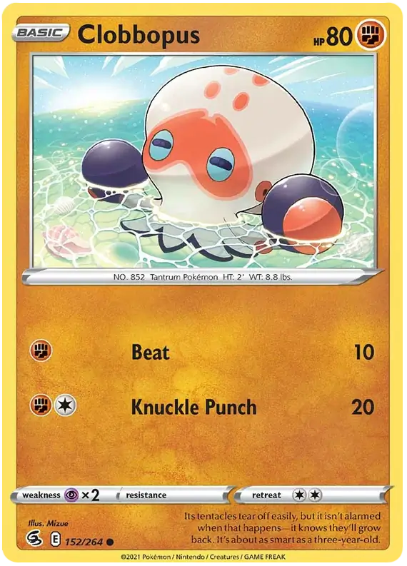 Clobbopus Pokemon card from Fusion Strike