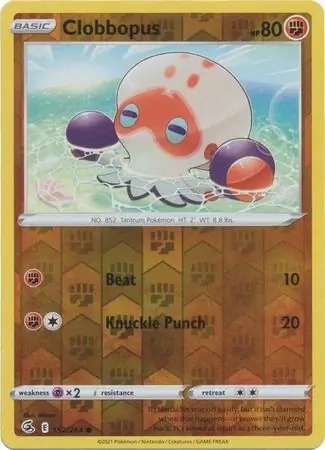 Clobbopus Reverse Holo Pokemon card from Fusion Strike