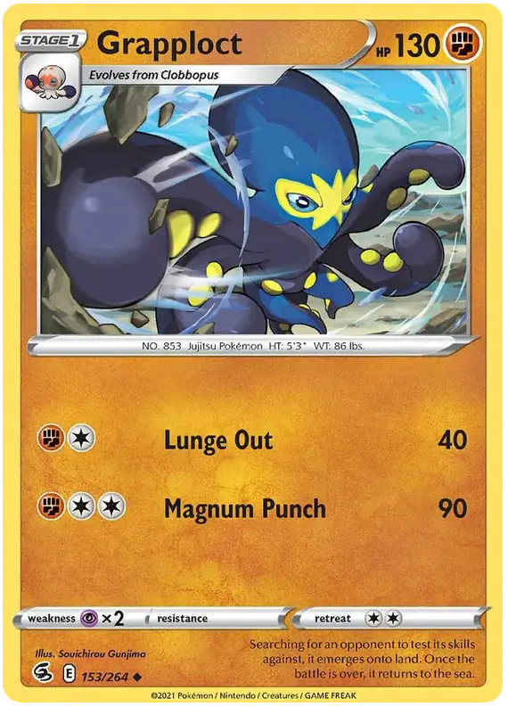 Grapploct Pokemon card from Fusion Strike