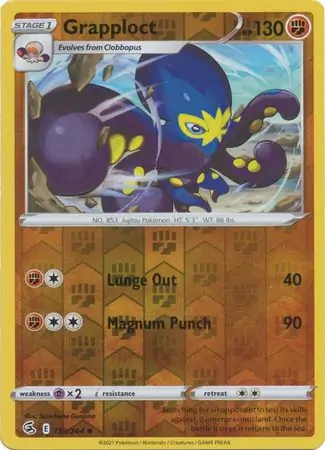 Grapploct Reverse Holo Pokemon card from Fusion Strike