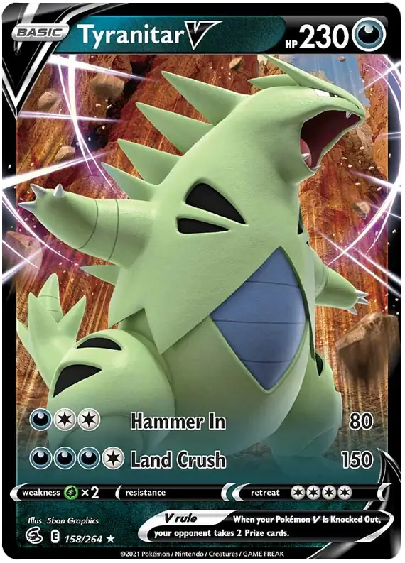 Tyranitar V Pokemon card from Fusion Strike