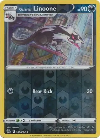 Galarian Linoone Reverse Holo Pokemon card from Fusion Strike