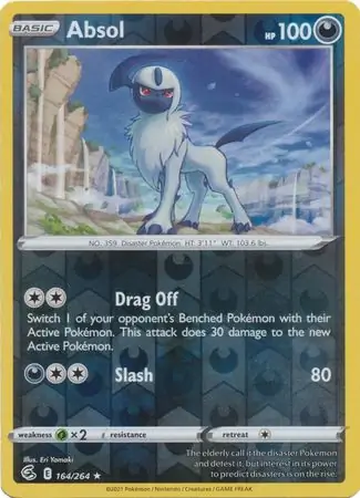 Absol Reverse Holo Pokemon card from Fusion Strike