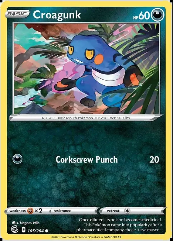 Croagunk Pokemon card from Fusion Strike