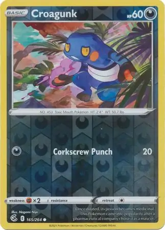 Croagunk Reverse Holo Pokemon card from Fusion Strike