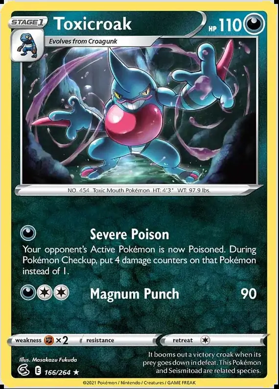 Toxicroak Pokemon card from Fusion Strike