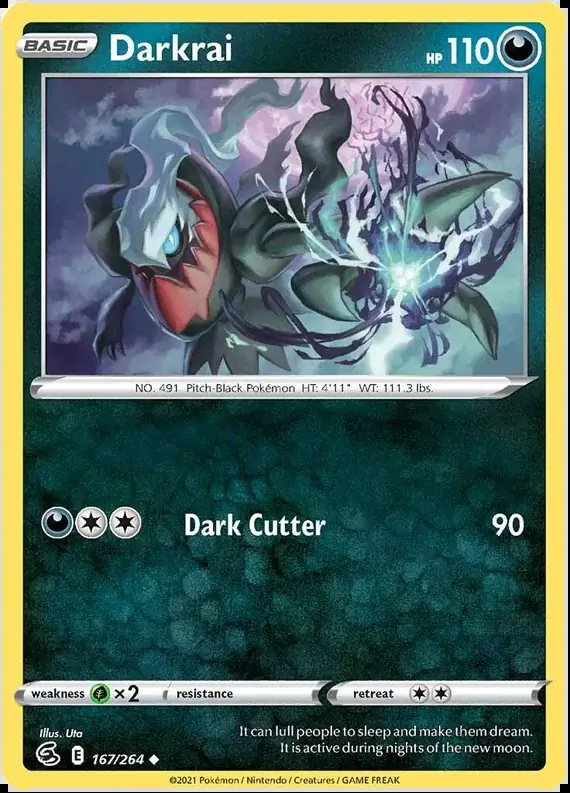Darkrai Pokemon card from Fusion Strike