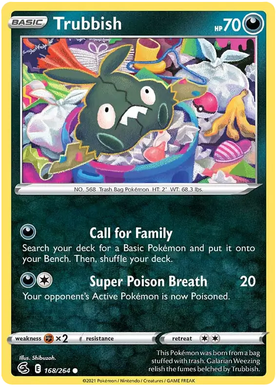 Trubbish Pokemon card from Fusion Strike