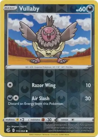 Vullaby Reverse Holo Pokemon card from Fusion Strike
