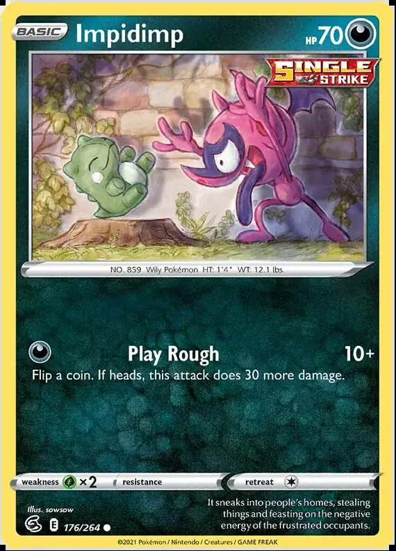 Impidimp Pokemon card from Fusion Strike