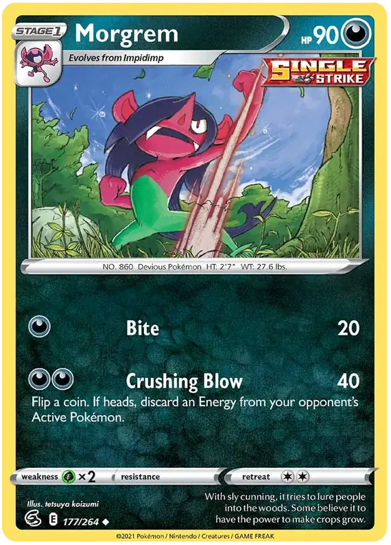 Morgrem Pokemon card from Fusion Strike