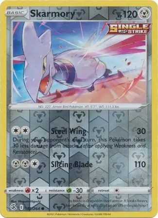 Skarmory Reverse Holo Pokemon card from Fusion Strike