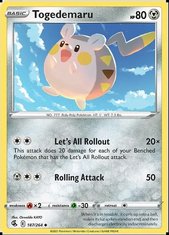 Togedemaru Pokemon card from Fusion Strike