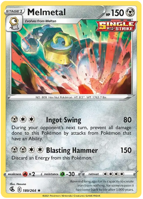 Melmetal Pokemon card from Fusion Strike