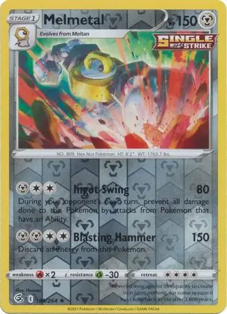 Melmetal Reverse Holo Pokemon card from Fusion Strike
