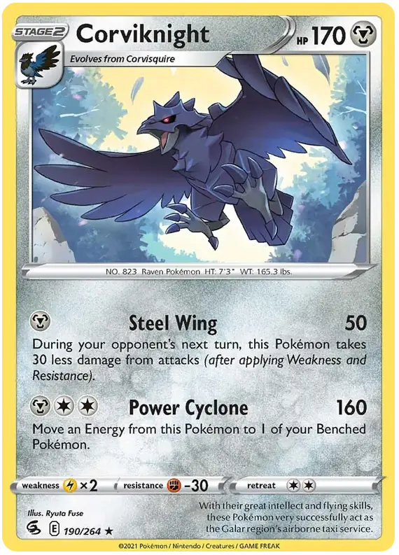 Corviknight Pokemon card from Fusion Strike