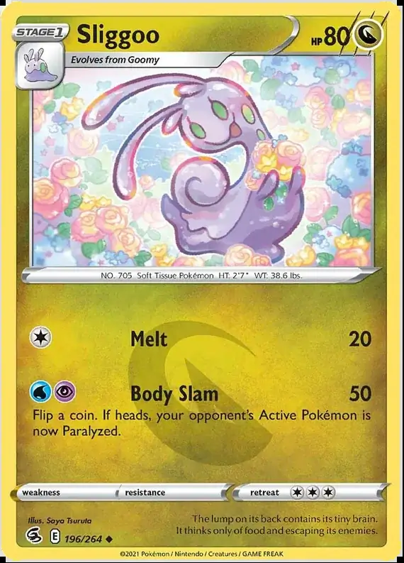 Sliggoo Pokemon card from Fusion Strike