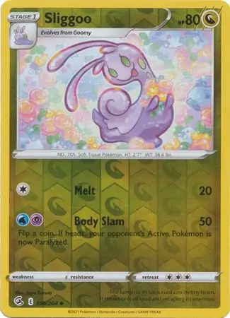 Sliggoo Reverse Holo Pokemon card from Fusion Strike