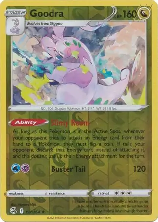 Goodra Reverse Holo Pokemon card from Fusion Strike