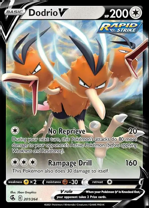 Dodrio V Pokemon card from Fusion Strike