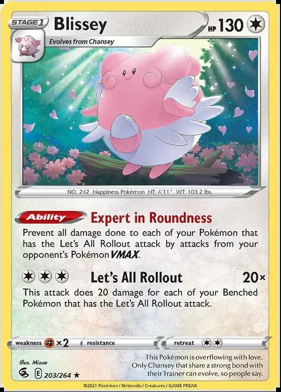 Blissey Pokemon card from Fusion Strike