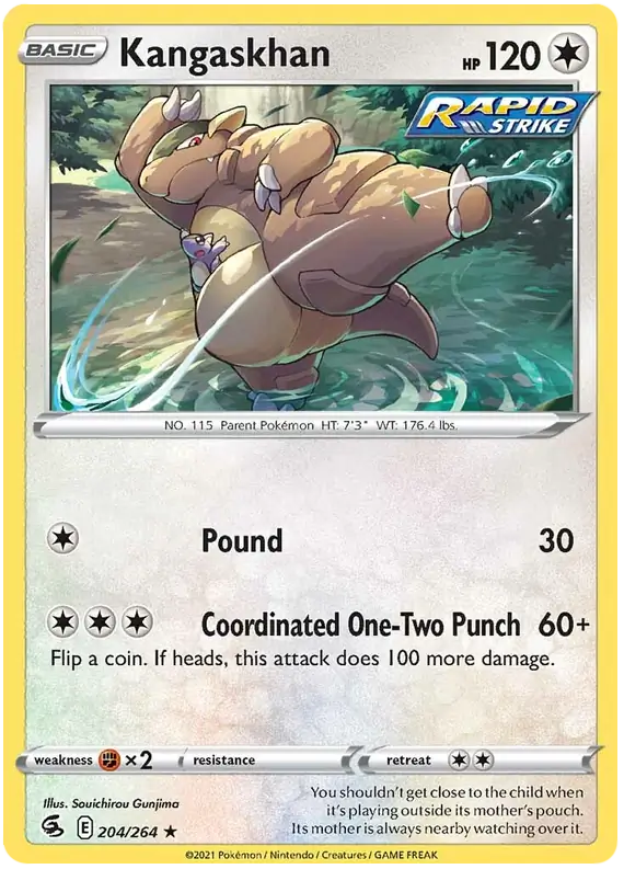 Kangaskhan Pokemon card from Fusion Strike