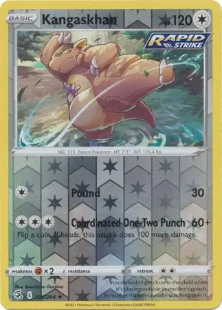 Kangaskhan Reverse Holo Pokemon card from Fusion Strike