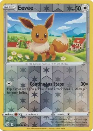 Eevee Reverse Holo Pokemon card from Fusion Strike