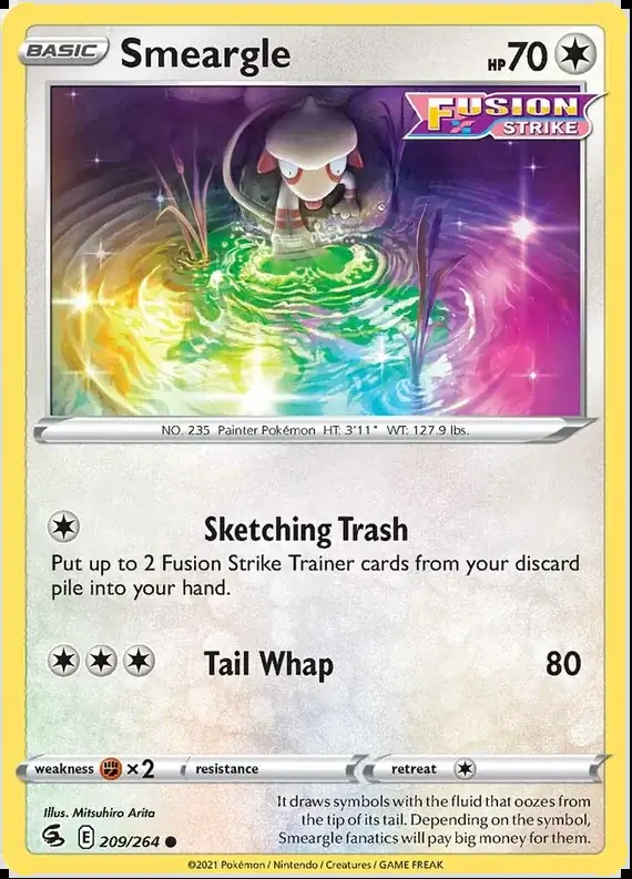 Smeargle Pokemon card from Fusion Strike