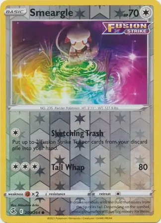 Smeargle Reverse Holo Pokemon card from Fusion Strike