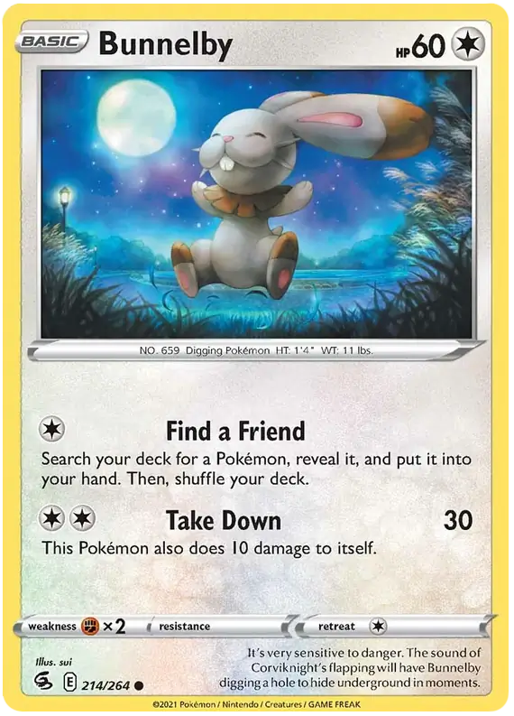 Bunnelby Pokemon card from Fusion Strike