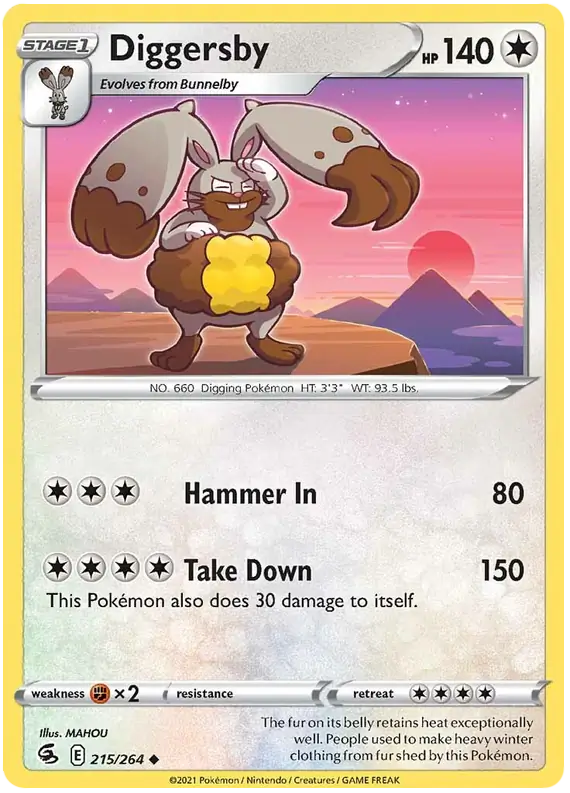 Diggersby Pokemon card from Fusion Strike