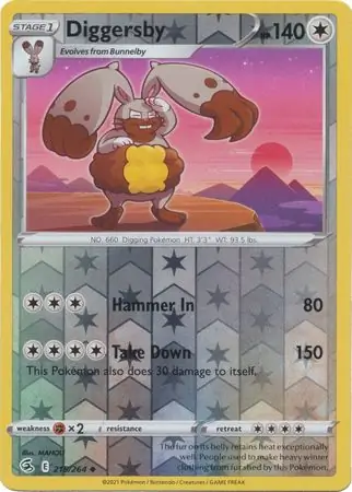 Diggersby Reverse Holo Pokemon card from Fusion Strike